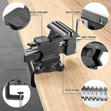 Bench Vise, 4-1/2" Table Vise For Workbench,2-in-1 Multi-Purpose Heavy Duty Bench Vice With Multifunctional Soft Jaws, 270° Swivel Base Home Vise for ZHRMJZG