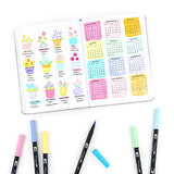 Tombow 56187 Dual Brush Pen Art Markers, Pastel, 10-Pack. Blendable, Brush and Fine Tip Markers Tombow