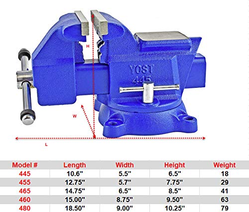 Yost Vises 460 Combination Vise | 6 Inch Jaw Width Heavy-Duty Utility Pipe and Bench Vise |Secure Grip with Swivel Base| Made with Cast Iron and Yost Tools