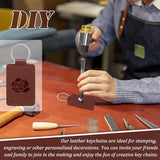 Tikjiua Rectangular Leather Key Fob Kit - 10 Pcs PU Leather Key Fobs with Rivets and Keychain Ring, Leather Keychains Holder for Keychain Making Tikjiua