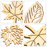 Amosfun 20PCS Wooden Maple Leaves Cutout Wood Slices Hollow Out Wood Pieces Crafts for DIY Crafting Ornament Decoration (Burlywood) Amosfun