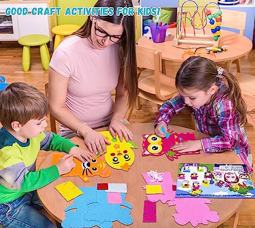 Creatoy Animal Hand Puppet Crafts Kit for Kids 8pcs Sewing Kits for Girls 4-9 Felt DIY Sewing Projects Toddler Activities Story Telling Pretend Play UrSIM