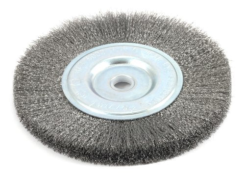 Forney 72747 Wire Bench Wheel Brush, Fine Crimped with 1/2-Inch and 5/8-Inch Arbor, 6-Inch-by-.008-Inch Forney