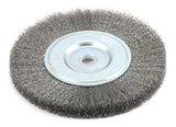 Forney 72747 Wire Bench Wheel Brush, Fine Crimped with 1/2-Inch and 5/8-Inch Arbor, 6-Inch-by-.008-Inch Forney