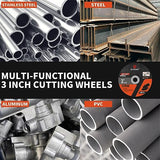 SI FANG 25Pcs 3 inch Cut Off Wheels with 1/4 in Mounting Mandrel Kit for Die Grinder, 3/8" Arbor Cutting Wheel with Pouch for Metal & Stainless Steel SI FANG