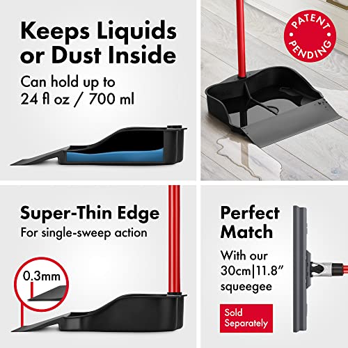 Tyroler Multi-Purpose Extra Large 100% Rubber Dustpan for Dry & Wet Floor Cleaning Indoor and Outdoor | New 105cm Long Aluminum Anti-Rust Handle | Tyroler Bright Tools
