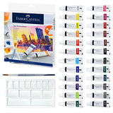 Faber-Castell Watercolor Paint Set - 24 Tubes of Liquid Watercolors (9ml) and Mixing Paint Palette - Art Supplies for Adults and Hobby Artists Faber-Castell