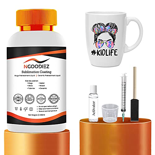 NGOODIEZ Sublimation Coating for Mugs, Ceramic Mugs, Metal Mug, Wood, Glass, Phone Case, Leather, Tumbler - Sublimation Supplies with High Gloss - WoodArtSupply