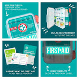 Be Smart Get Prepared First Aid Kit, Teal, 326 Piece, Exceeds OSHA and ANSI Guidelines 100 People - Office, Home, Car, School, Emergency, Survival, Be Smart Get Prepared