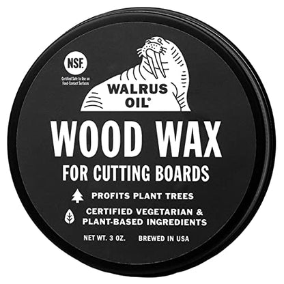 WALRUS OIL - Wood Wax, 3 oz Can, FDA Food-Safe, Cutting Board Wax and Board Cream - WoodArtSupply