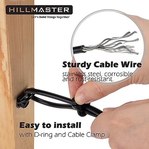 HILLMASTER Durable Anti-Sag Gate Kits for Wooden Fence, Gate Support Cable Kit in Zinc, Anti-Sagging Fence Gate Kit Steel, Wood Door Repair Kit for - WoodArtSupply