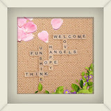 QMET 200PCS Scrabble Letters for Crafts - Wood Scrabble Tiles-DIY Wood Gift Decoration - Making Alphabet Coasters and Scrabble Crossword Game QMET