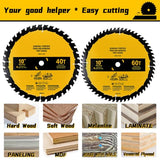 Upgraded 10in 40T/60T (2-Pack) Compatible with DEWALT Table/Miter Saw Blade DWA-110CMB General Purpose Combo Pack Saw Blade Replace for OEM home