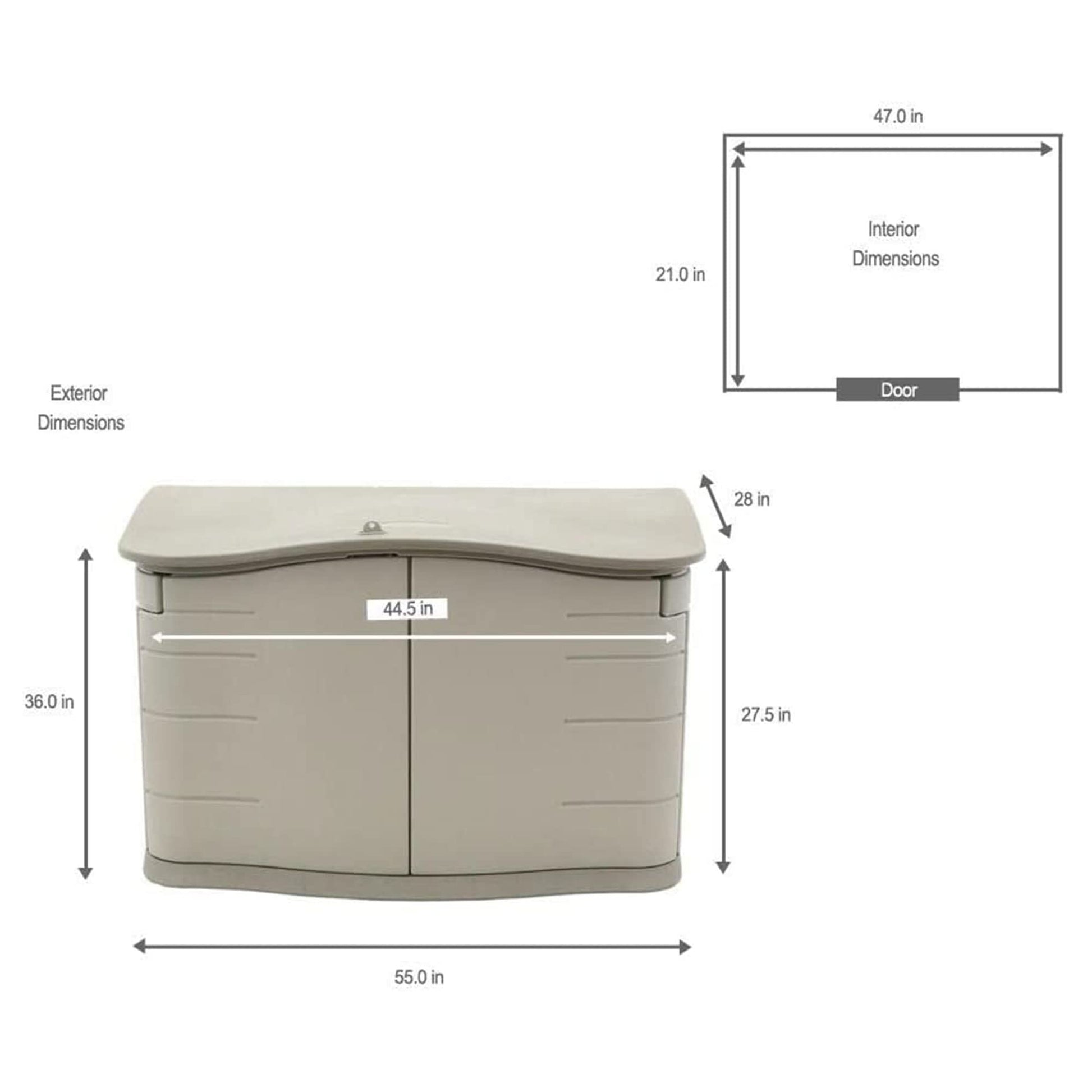 Rubbermaid Small Horizontal Resin Weather Resistant Outdoor Storage Shed, Olive and Sandstone, for Garden/Backyard/Home/Pool, 18 Ft³ Horizontal Shed - WoodArtSupply