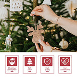 Housoutil 20PCS Wooden Deer Head Christmas Ornaments Pendant Hanging Wooden Pendant Decoration Wooden DIY Craft Christmas Tree Hanging Ornaments Housoutil