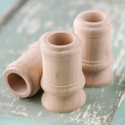 Unfinished Natural Wood Classic Candle Cups by Factory Direct Craft - Set of 12 Wooden Candle Holders for DIY Crafts and Decorating Made in USA