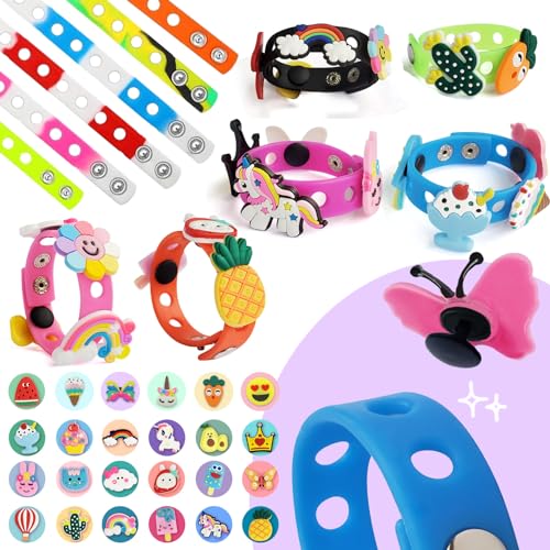Goodyking Croc Bracelet Band for Kids Wristband & Charms Set - Wristbands Bracelets, Croc Charm Bracelet Charms for Girls, Shoe Charms and Croc Goody King