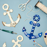 12 Pack Unfinished Wooden Anchors for Crafts, Nautical Wood Cutouts for DIY Projects, Nautical Decor (11.6 x 8.8 in) Genie Crafts