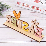 Amosfun Easter Wooden Table Sign Easter Chicken Flower Stand Sign Plaque Tabletop Craft Ornament Centerpiece for Home Office Farmhouse Easter Table Amosfun