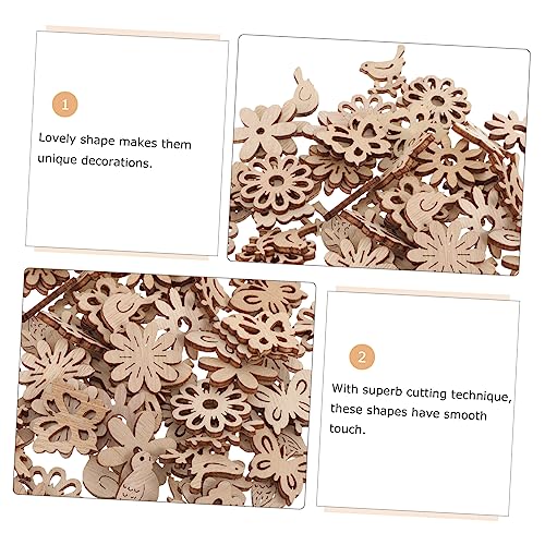 COHEALI 100pcs Pieces Wooden Slices for Centerpieces Crafts Small Flowers for Crafts Christmas Cutouts Craft Wood Slices Wooden Flowers for Crafts COHEALI