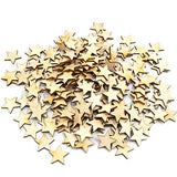 AUEAR, Wood Stars Pieces Cutout Shape Wood Stars Craft for Crafts Arts Sewing DIY Decorating (1 inch, 200 Pack) AUEAR