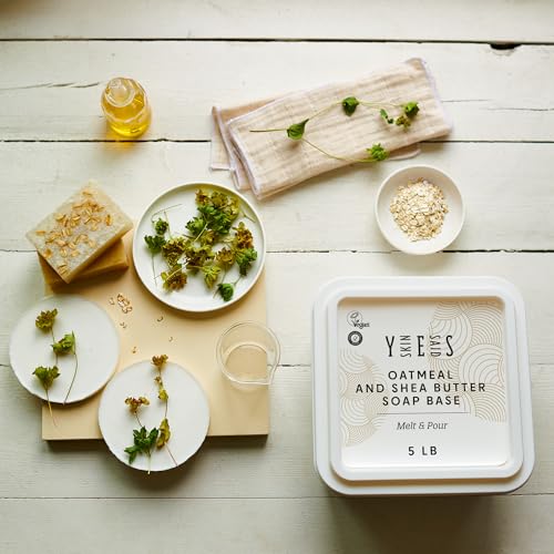 Skin Said Yes 5 Lb Oatmeal Soap Base - SLS/SLES free, No Palm Oil, Organic Soap Base, Bulk Melt and Pour Soap Base, Natural Soap Base for Soap Making Skin Said Yes