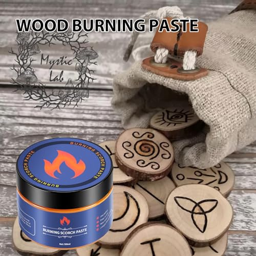  Burning Scorch Paste,Wood Burning Paste, Wood Burning Gel, with  Heat Gun for Craft On Wood, Canvas, Fabric, Garden Flag,Denim 1 Pack