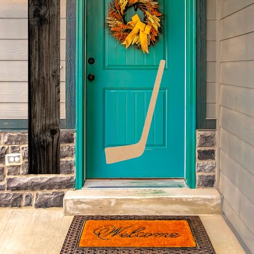 Wooden Hockey Stick Craft 3'' Cutout, Unfinished Wood Blank Sports MDF Shape, Kids DIY Wall Hanging NEXTCraft