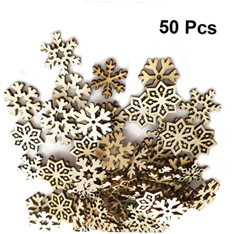 NOLITOY 100 Pcs Home Decorations Decor Gift Tags for Presents Christmas Unfinished Wood Slices Christmas Wooden Cutout Snowflake Ornaments Wooden NOLITOY