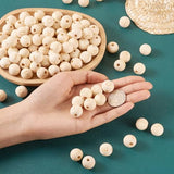 Craftdady 100Pcs 14-16mm Large Hole Wood Beads Round Letter Beads Vowel A E I O U Wooden European Beads Alphabet Beads for DIY Garland Macrame Craftdady