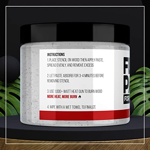 Flame Paste for Wood Burning - Clear - DIY Arts and Crafts Wood Burning Gel for Home or Office - Extra Strength Burn Paste Made in USA - 4 OZ Jar - Samorillo