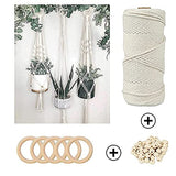 LECZIVOEN Macrame Kit, All in Macrame Supplies 109Yards x 3mm Macrame Cord,DIY Macrame Kit for Adults Beginners, Macrame Beads with Wooden Rings and LECZIVOEN