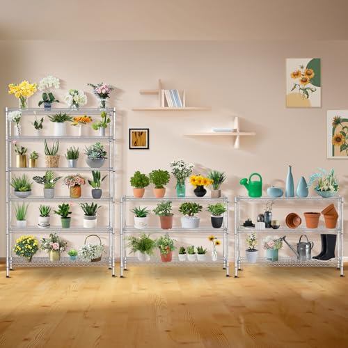 YRLLENSDAN 6000Lbs Capacity Adjustable Storage Shelves Heavy Duty Shelving Unit 6 Tier Metal Shelving with Wheels NSF Wire Shelving (48" W x 18" D x YRLLENSDAN