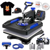 VEVOR Heat Press Machine 8 in 1 Combo Heat Press 15 x 15 Inch Heat Transfer Machine 360-Degree Swing Away Digital Shirt Printing Multifunction VEVOR