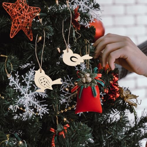 ABOOFAN Birds for Crafts, Birds Unfinished Wood Slices Cutouts Peace Dove Wood Craft Embellishments Blank Wooden Chip for DIY Scrapbooking Wedding ABOOFAN