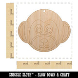 Cute Monkey Face Unfinished Craft Wood Holiday Christmas Tree DIY Pre-Drilled Ornament Sniggle Sloth