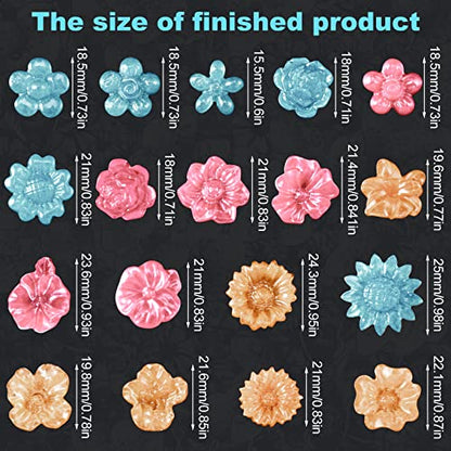 OIIKI 3PCS 3D Flower Resin Silicone Molds, Daisy Sunflower Flower Resin Casting Molds, DIY Resin Pendant Molds for Jewelry Making Necklace, Earrings, - WoodArtSupply