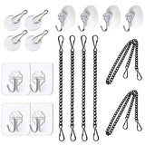 Stained Glass Window Hanging Chain Kit, Picture Hanging Chain with Suction Cup Hooks Sunshine Catcher Metal Nickel Plating Stained Glass Window Arecyuer