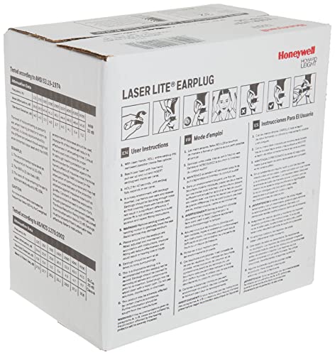 Howard Leight by Honeywell Laser Lite High Visibility Disposable Foam Earplugs, Pink/Yellow , 200-Pairs (LL-1) - 3301105 HOWARD LEIGHT