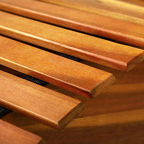 cucunu Chaise Lounge | Rocking Outdoor Lounger Chair Made from Acacia Wood | 330 lbs Capacity Wooden Furniture for Patio, Pool, Sauna cucunu