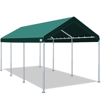 ADVANCE OUTDOOR Adjustable 10x20 ft Heavy Duty Carport Car Canopy Garage Boat Shelter Party Tent, Adjustable Peak Height from 9.5ft to 11ft, Green