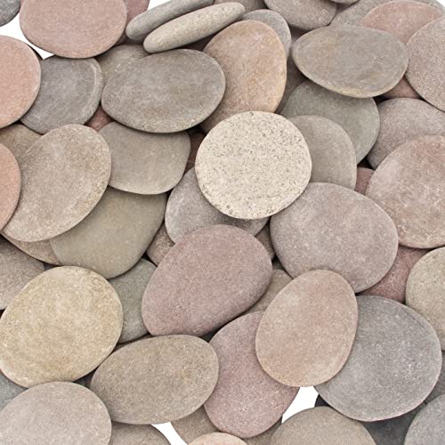 [About 95 PCS - 100 PCS](18 Pounds) Painting Rocks,River Rocks,2.2"-3.5" Craft Rocks,Flat Rocks,DIY Stones,Smooth Rocks,Rock Painting,Rocks for Arts CFKJ