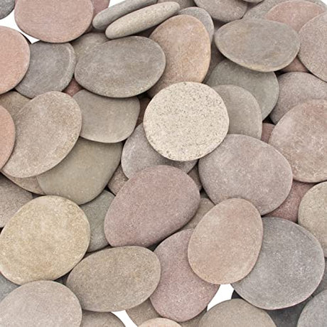 [About 95 PCS - 100 PCS](18 Pounds) Painting Rocks,River Rocks,2.2"-3.5" Craft Rocks,Flat Rocks,DIY Stones,Smooth Rocks,Rock Painting,Rocks for Arts CFKJ