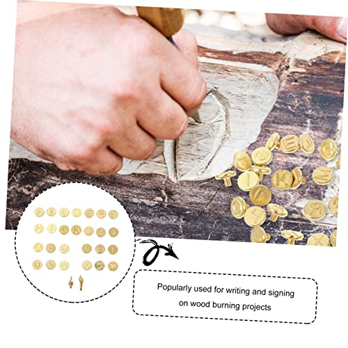 Anneome 1 Set Letter Soldering Iron Embossing Burning Tips Wood Burner Pyrography Letters DIY Tools Wood Burning Letters Letter Stencil DIY Kits Iron Anneome