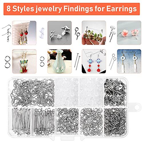 Resin Molds for Jewelry, Paxcoo 678pcs Earring Making Kit with 28pcs Epoxy Molds and 650pcs Earring Hooks, Jump Rings for Pendants, Resin Crafts, DIY - WoodArtSupply