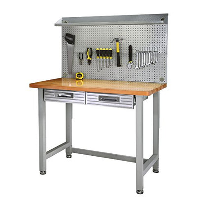 Seville Classics (UHD20247B) UltraHD Lighted Workbench (48L x 24W x 65.5H Inches) Stainless Steel