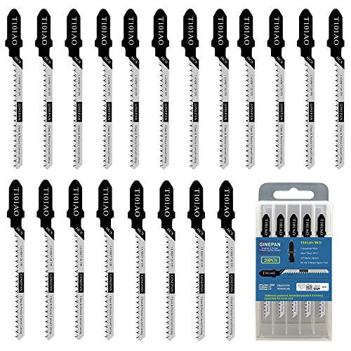 Jigsaw Blades T Shank 20PCS T101AO with Case, Compatible with Dewalt Bosch Black and Decker Jig Saw Blades Set for Wood, 3 in. 20 TPI Curved & - WoodArtSupply