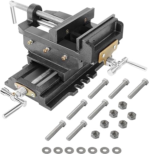 𝟑" Cross Slide Vise Drill Press Milling Vises, 3 in Jaw Width, 2.6 in Max Jaw Opening, 𝐗-𝐘 Compound Bench Mount Clamp Machine Vice Holder Clamping - WoodArtSupply