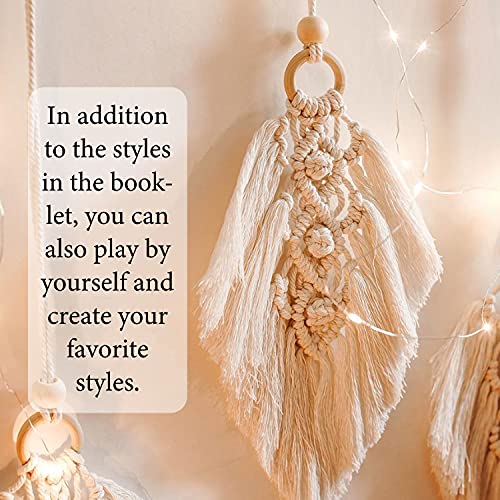 SAOMER 130 Pcs Macrame Kit for Beginners-219 Yards(657 Feet-3mm) 7 Easy Macrame DIY Projects Book-Starter Kit Has SAOMER