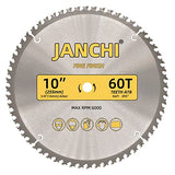 3-Pack Combo 10-Inch 32T & 60T & 80T Woodworking Saw Blades with 5/8" Arbor, 095" Thin Kerf Alternating Top Bevel Tungsten Carbide Teeth Miter/Table Janchi